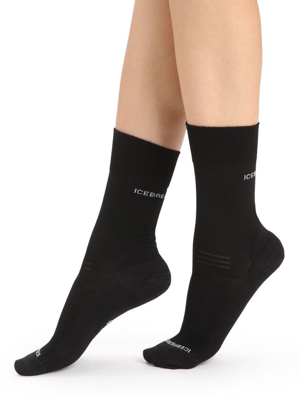 Women's Merino Hike Liner Crew Socks Black
