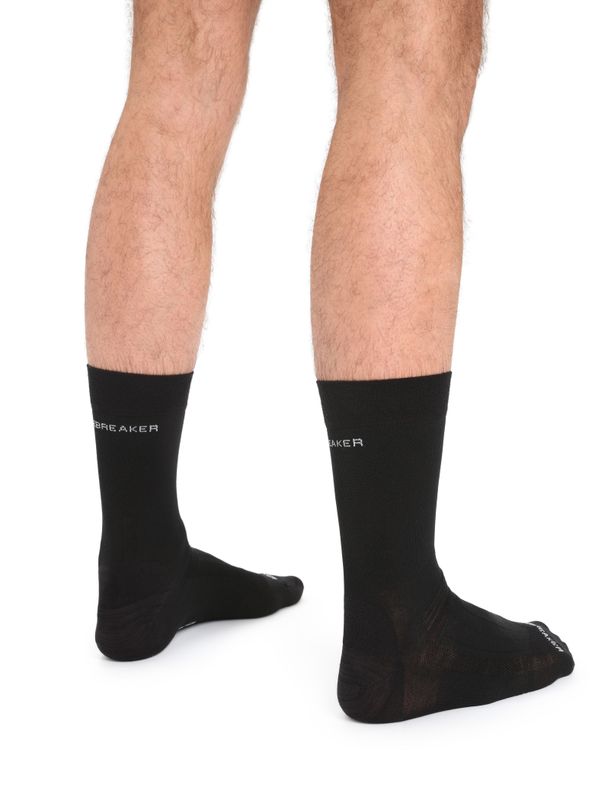 Men's Merino Hike Liner Crew Socks Black