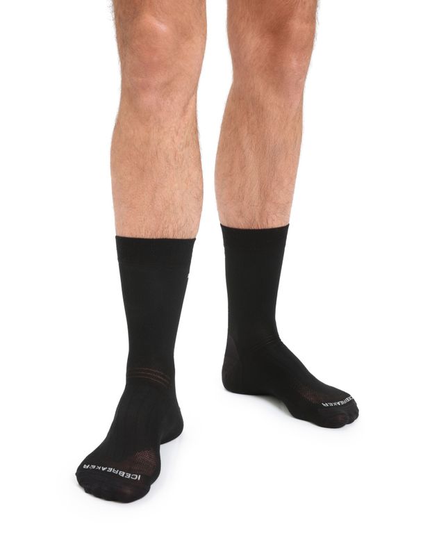 Men's Merino Hike Liner Crew Socks Black