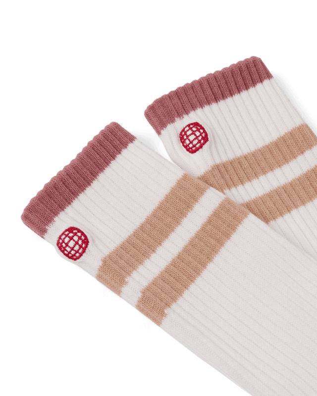Oslo Crew Socks White/Apricot