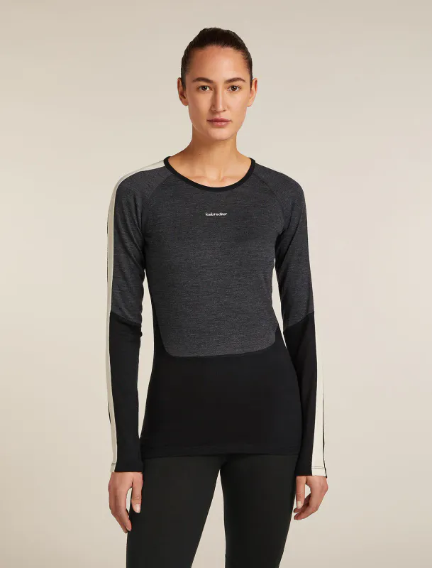 Women's Merino 200 Oasis+ LSCrewe Thermal Top Black/Jet Heather