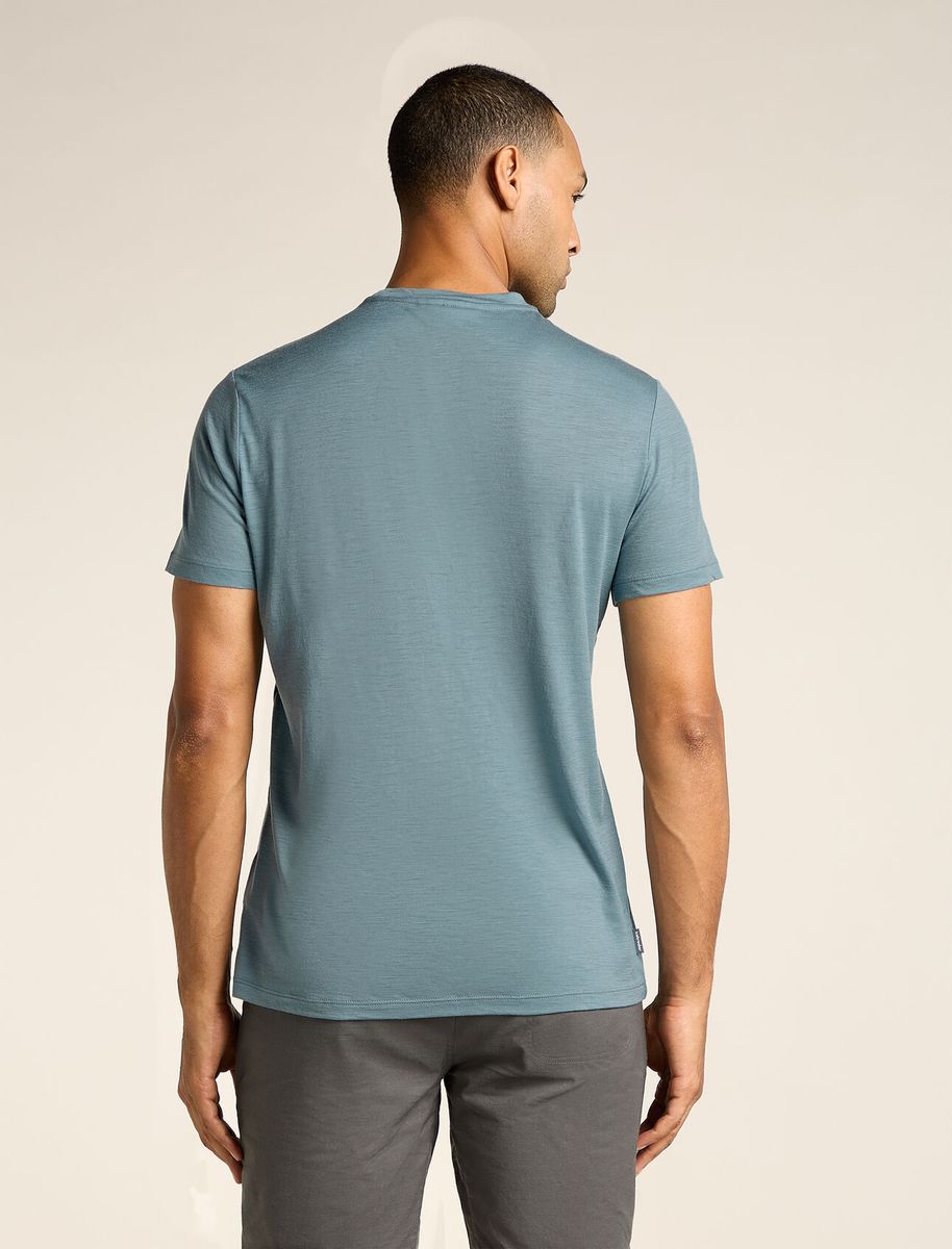 Men's Merino 150 Tech Lite SS T-Shirt Single Line Camp Blue Ash