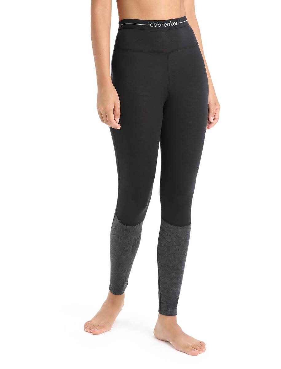 Icebreaker W´s 125 Zoneknit Leggings Black/Jet H/Metro