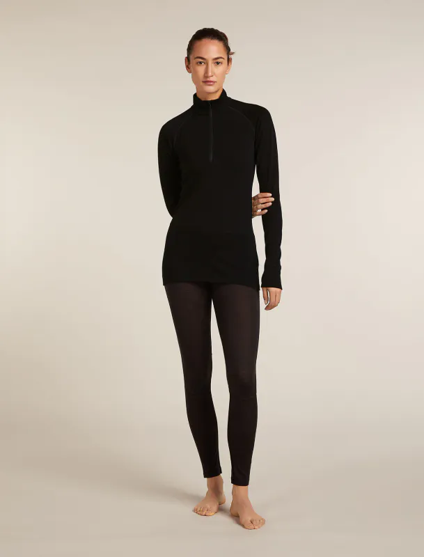 Women's Merino 200 ZoneKnit LS Half Zip Thermal Top Black
