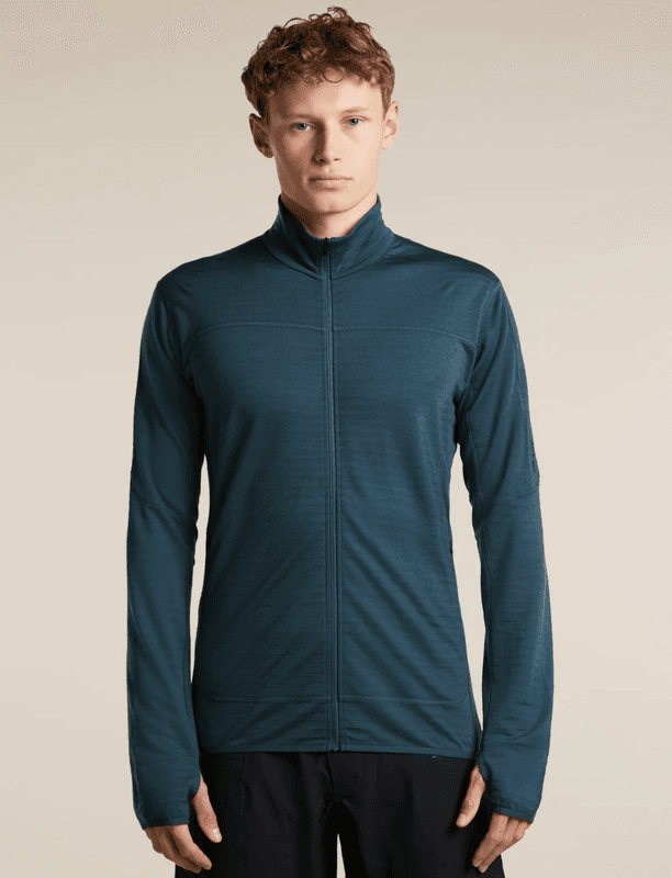 Icebreaker Merino 300 RealFleece Descender Long Sleeve Zip Jacket Black men