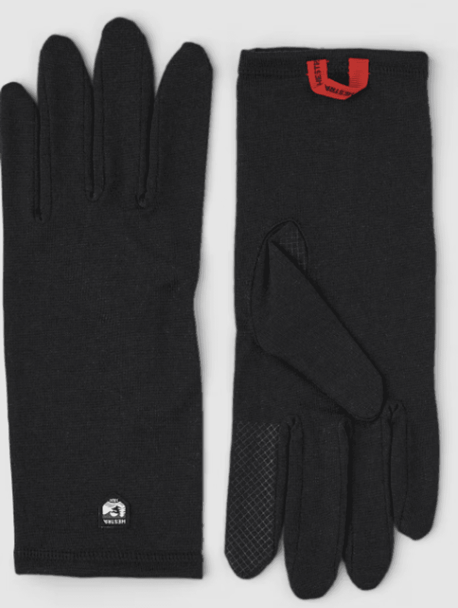 Merino Wool Liner Long 5-finger Black