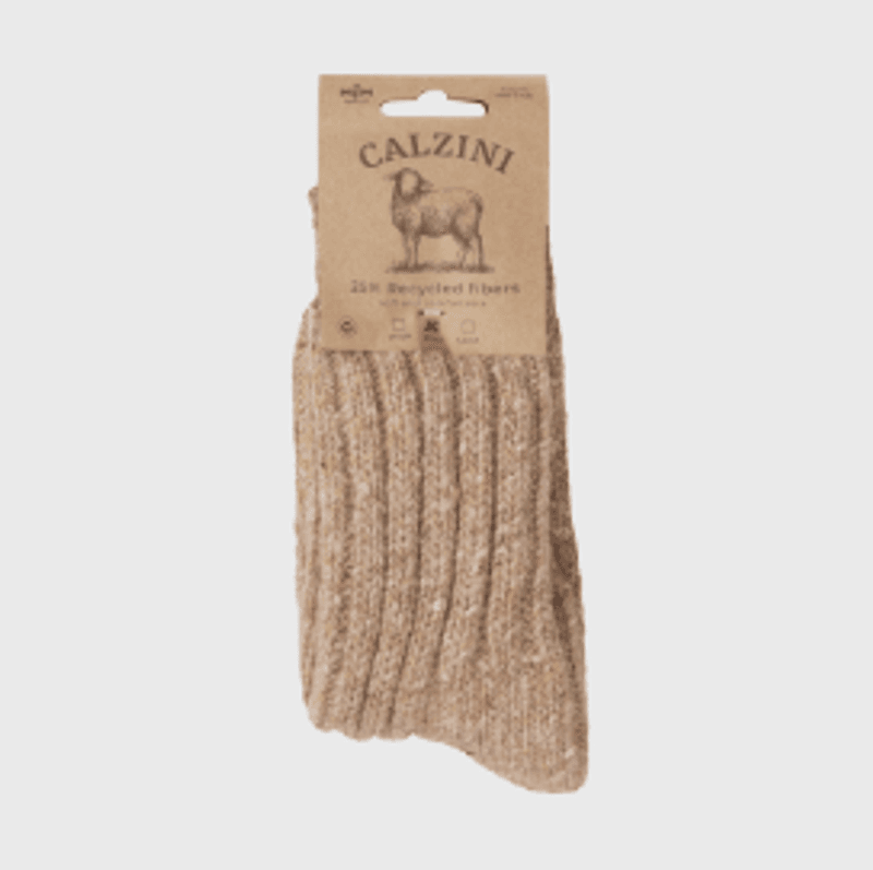 Calzini Socks Rib Soft 581 Wool Mix Beige 