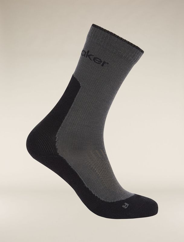 Icebreaker W's Merino Hike+ Light Crew Socks Obsidian/Black