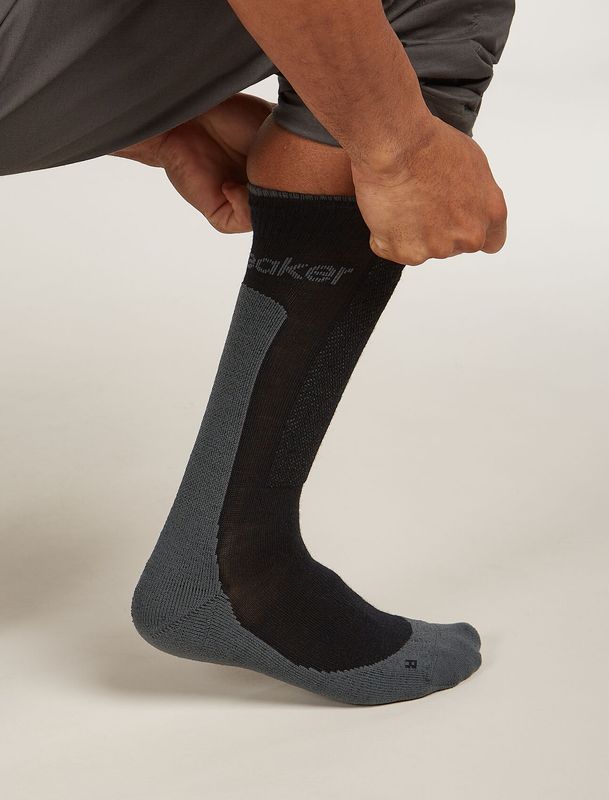 Men's Merino Hike+ Medium Crew Socks Black/obsidian