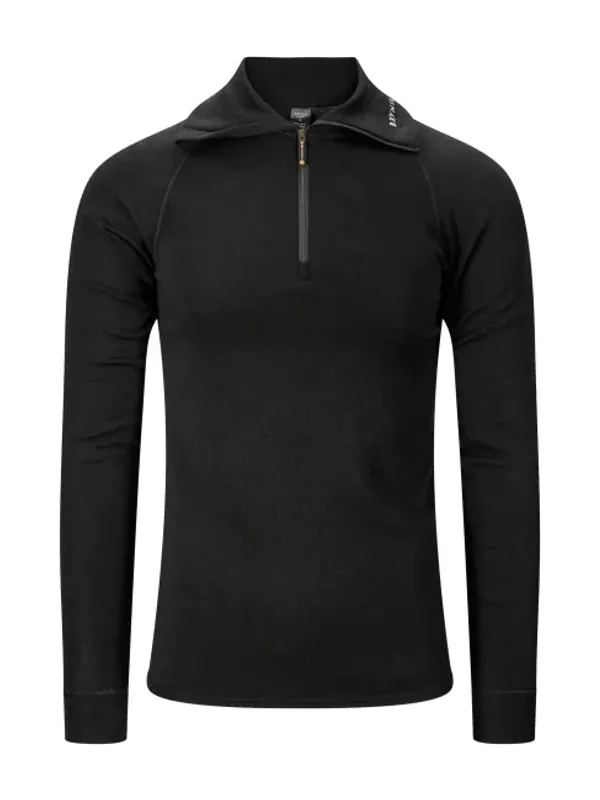 Classic Wool Zip Polo M´s Black