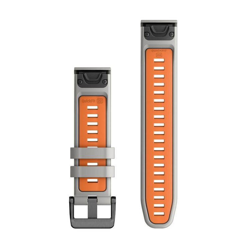 Garmin QuickFit 22mm Silicone Band Gray/Ember Orange