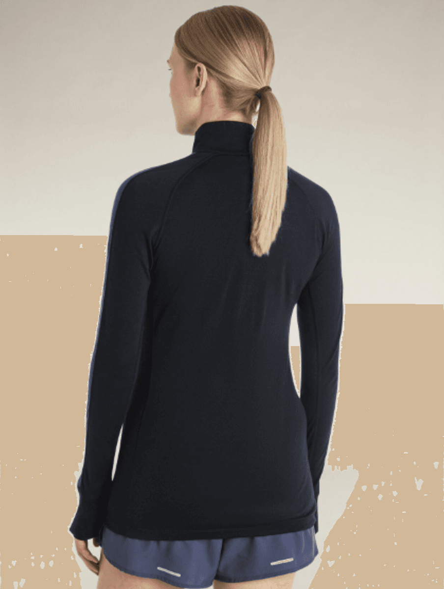  Women's Merino Blend 125 ZoneKnit LS Half Zip Black